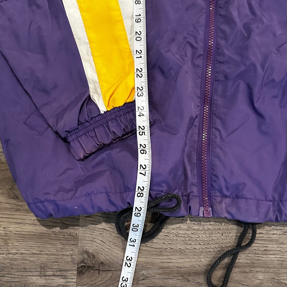 Vintage 90s Starter LSU Tigers Windbreaker Jacket Mens Medium Purple Full Zip - Picture 9 of 11